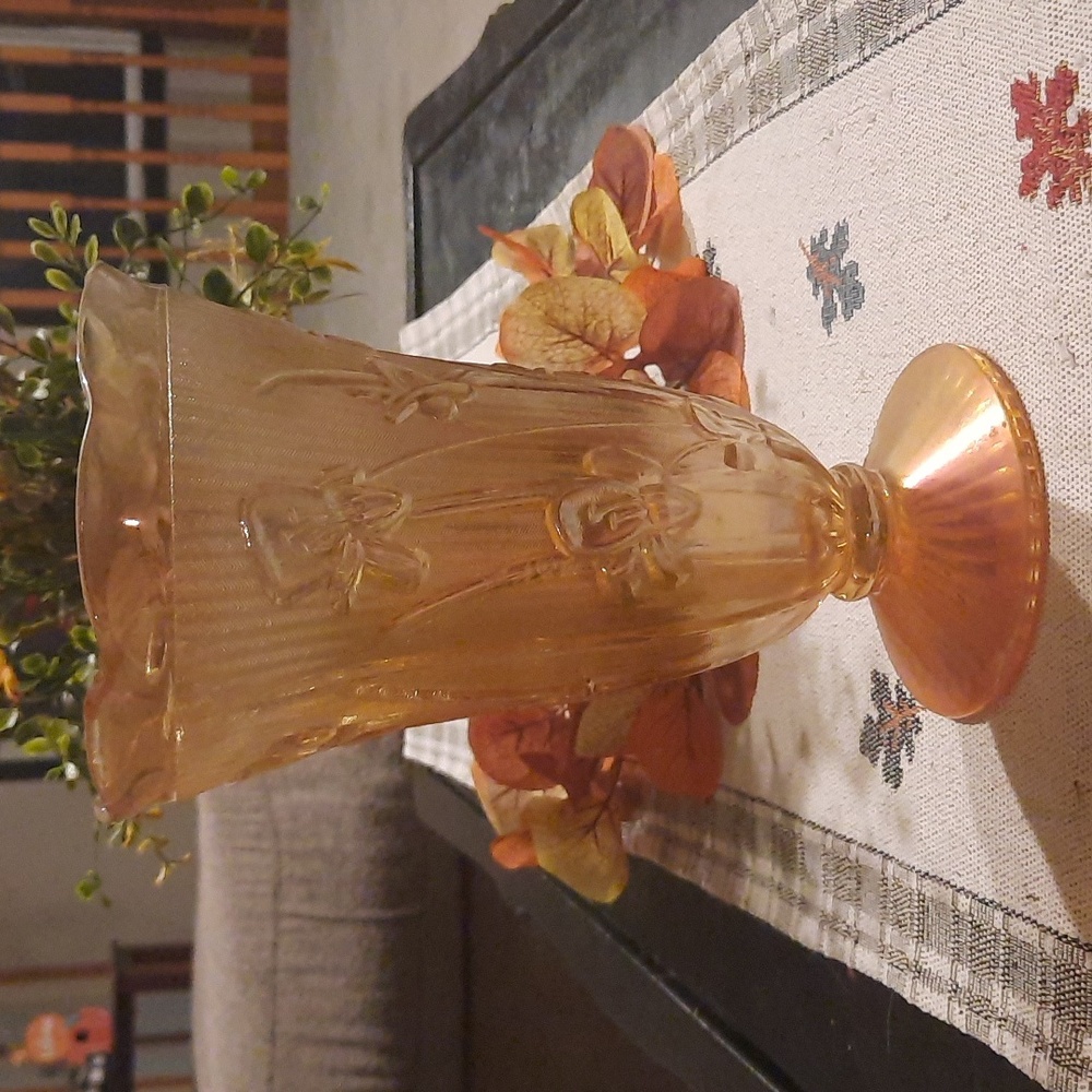 Vintage Amber Carnival Glass